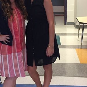 Black button down dress